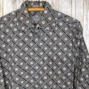 Estate Button Floral Flower Lg Button Front Shirt